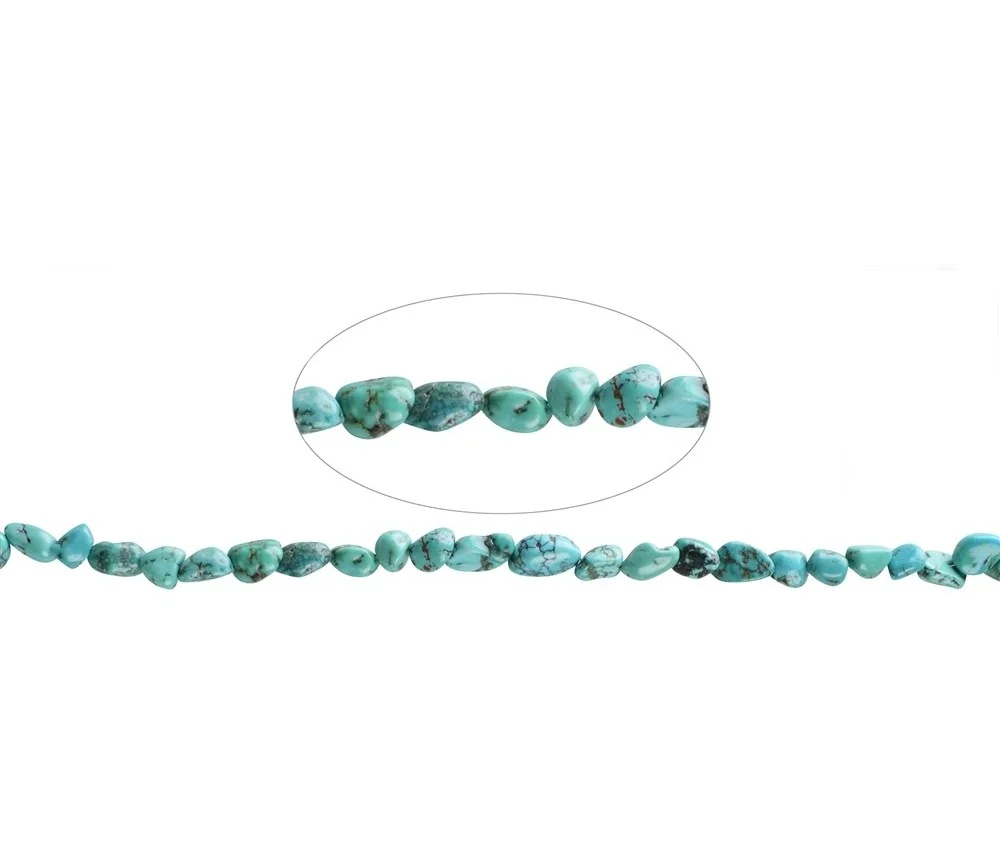 Heilstein & Edelstein-Strang - Nuggets, Türkis (stab.), 06-08mm