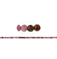 Heilstein & Edelstein-Strang - Kugeln, Turmalin (bunt/pink), 04mm