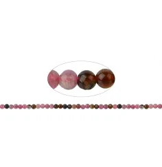 Heilstein & Edelstein-Strang - Kugeln, Turmalin (bunt/pink), 04mm