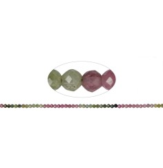 Heilstein & Edelstein-Strang - Kugeln, Turmalin (bunt), facettiert, 02mm (42cm)