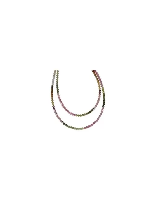 Heilstein & Edelstein-Strang - Kugeln, Turmalin (bunt), facettiert, 02mm (42cm)
