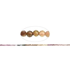 Heilstein & Edelstein-Strang - Kugeln, Turmalin (bunt), facettiert, 02,5mm