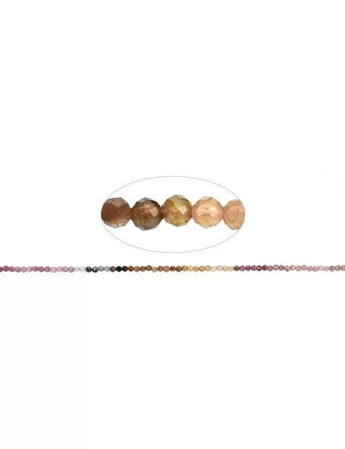 Heilstein & Edelstein-Strang - Kugeln, Turmalin (bunt), facettiert, 02,5mm