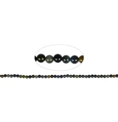 Heilstein & Edelstein-Strang - Kugeln, Turmalin (olivgrün, blau), 04,5mm (39cm)