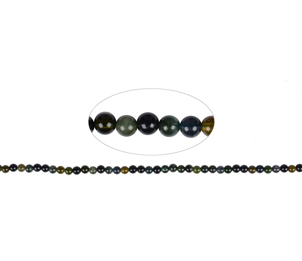 Heilstein & Edelstein-Strang - Kugeln, Turmalin (olivgrün, blau), 04,5mm (39cm)