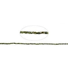 Heilstein & Edelstein-Strang - Würfel, Turmalin (grün), facettiert, 02mm (39cm)