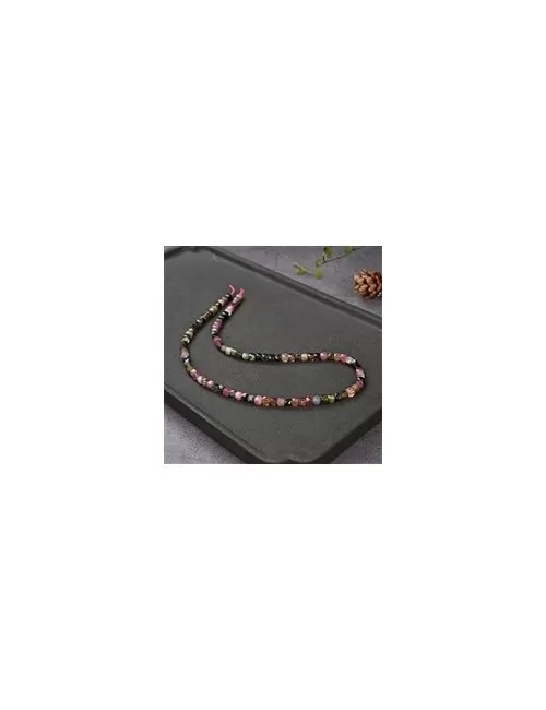 Heilstein & Edelstein-Strang - Würfel, Turmalin (bunt), facettiert, 04mm (38cm)