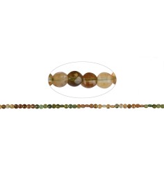 Heilstein & Edelstein-Strang - Coin, Turmalin (grün, gelb), facettiert, 04mm (39cm)