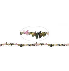 Heilstein & Edelstein-Strang - Chips, Turmalin (bunt), 05 x 08mm (88cm)