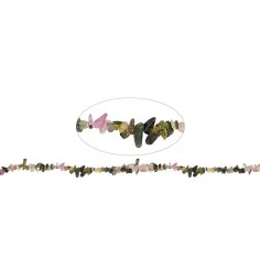 Heilstein & Edelstein-Strang - Chips, Turmalin (bunt), 05 x 08mm (88cm)