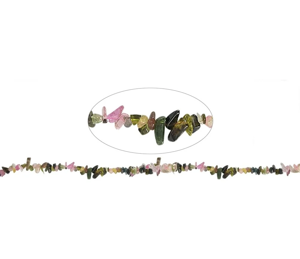 Heilstein & Edelstein-Strang - Chips, Turmalin (bunt), 05 x 08mm (88cm)