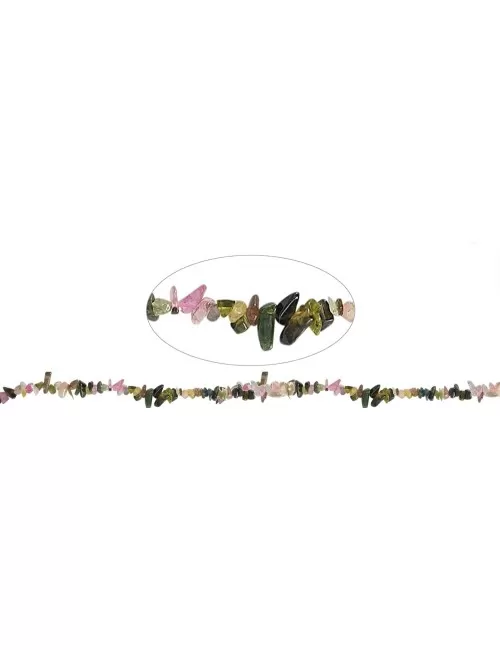 Heilstein & Edelstein-Strang - Chips, Turmalin (bunt), 05 x 08mm (88cm)