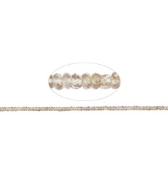 Heilstein & Edelstein-Strang - Button, Zirkon, facettiert, 04mm