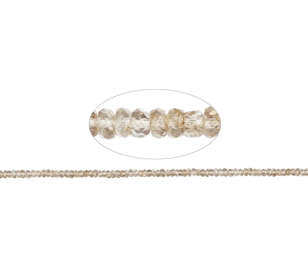 Heilstein & Edelstein-Strang - Button, Zirkon, facettiert, 04mm