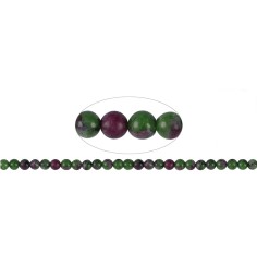 Heilstein & Edelstein-Strang - Kugeln, Zoisit mit Rubin, 07mm (39cm)