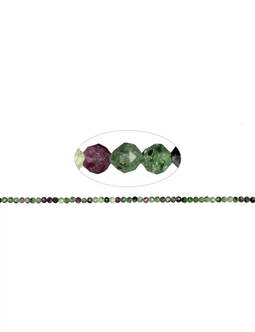Heilstein & Edelstein-Strang - Kugeln, Zoisit mit Rubin, facettiert, 03mm (39cm)