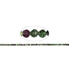Heilstein & Edelstein-Strang - Kugeln, Zoisit mit Rubin, facettiert, 02mm (39cm)