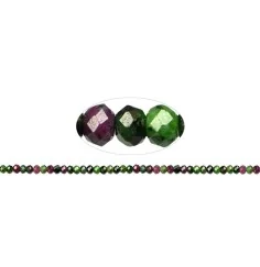 Heilstein & Edelstein-Strang - Button, Zoisit mit Rubin, facettiert, 02 x 03mm