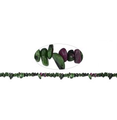 Heilstein & Edelstein-Strang - Splitter, Zoisit mit Rubin, 01-03 x 03-08mm (88cm)