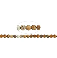 Heilstein & Edelstein-Strang - Kugeln, Jaspis (Landschaftsjaspis), 06mm (39cm)