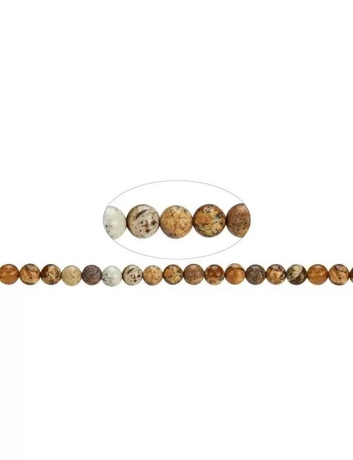 Heilstein & Edelstein-Strang - Kugeln, Jaspis (Landschaftsjaspis), 06mm (39cm)