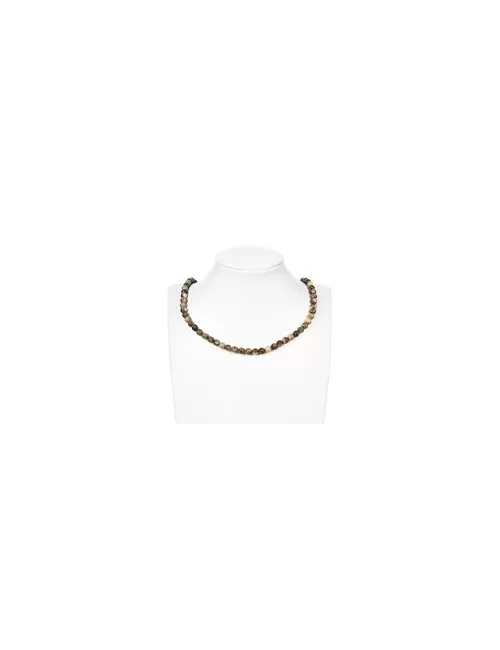 Heilstein & Edelstein-Strang - Kugeln, Jaspis (Landschaftsjaspis), 06mm (39cm)