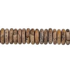 Heilstein & Edelstein-Strang - Scheiben, Jaspis (Landschaftsjaspis), 04 x 17mm