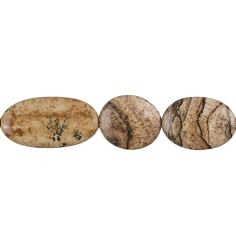 Heilstein & Edelstein-Strang - Scheiben, Jaspis (Landschaftsjaspis), 15-25 x 13mm