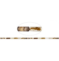 Heilstein & Edelstein-Strang - Zylinder, Jaspis (Landschaftsjaspis), 13 x 04mm