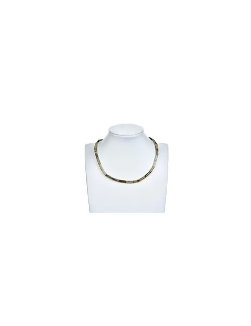 Heilstein & Edelstein-Strang - Zylinder, Jaspis (Landschaftsjaspis), 13 x 04mm