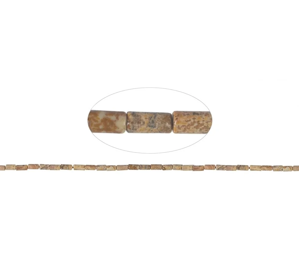 Heilstein & Edelstein-Strang - Zylinder, Jaspis (Landschaftsjaspis), 06 x 03mm