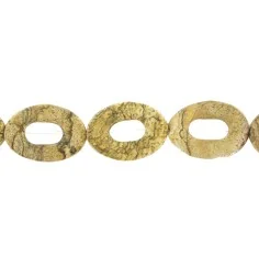 Heilstein & Edelstein-Strang - Rahmen gedreht, Jaspis (Landschaftsjaspis), 30 x 20mm