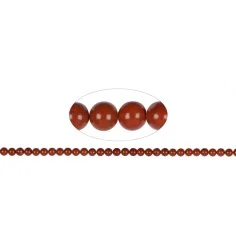 Heilstein & Edelstein-Strang - Kugeln, Jaspis (rot), 06mm