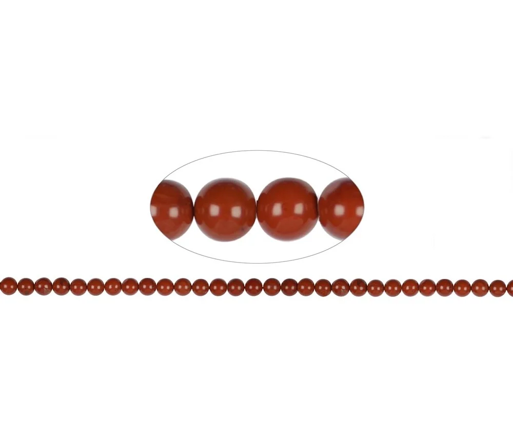 Heilstein & Edelstein-Strang - Kugeln, Jaspis (rot), 06mm