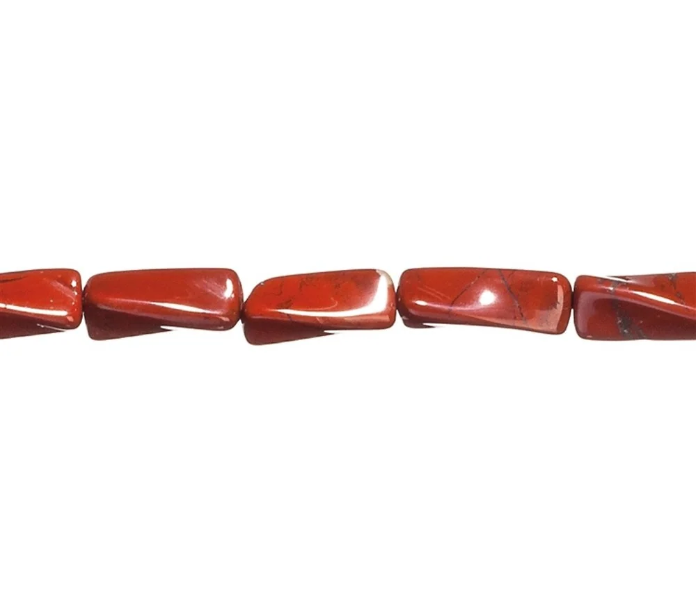 Heilstein & Edelstein-Strang - Zylinder (gedreht), Jaspis (rot), 20 x 10mm