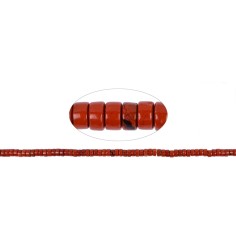Heilstein & Edelstein-Strang - Zylinder  Heishi , Jaspis (rot), 02,5 x 04mm