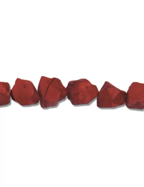 Heilstein & Edelstein-Strang - Nuggets, Jaspis (rot), roh anpoliert, 12 - 17mm