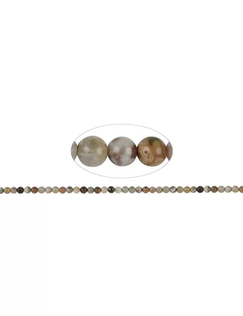 Heilstein & Edelstein-Strang - Kugeln, Jsapis (Ozeanjaspis, Buntjaspis), 04mm