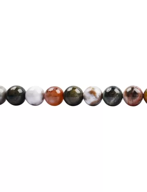 Heilstein & Edelstein-Strang - Kugeln, Ozeanjaspis, 10mm