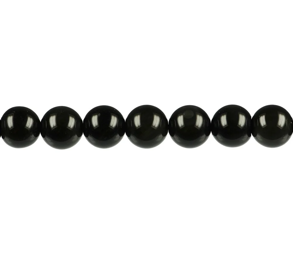 Heilstein & Edelstein-Strang - Kugeln, Obsidian (Regenbogenobsidian), 10mm