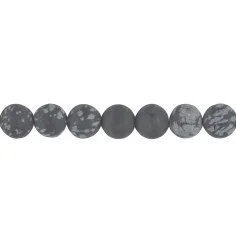 Heilstein & Edelstein-Strang - Kugeln, Obsidian (Schneeflockenobsidian), matt, 10mm (39cm)