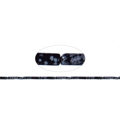 Heilstein & Edelstein-Strang - Zylinder, Obsidian (Schneeflockenobsidian), 13 x 04mm