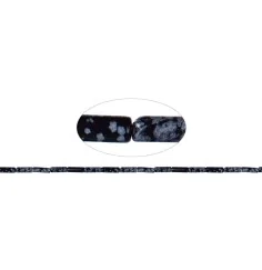 Heilstein & Edelstein-Strang - Zylinder, Obsidian (Schneeflockenobsidian), 13 x 04mm
