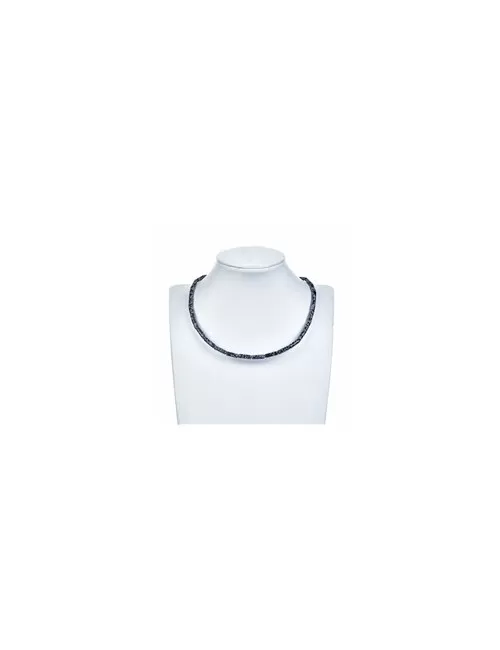 Heilstein & Edelstein-Strang - Zylinder, Obsidian (Schneeflockenobsidian), 13 x 04mm