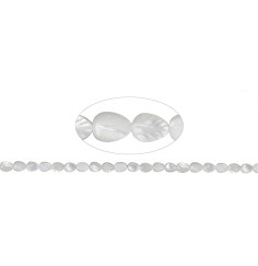 Heilstein & Edelstein-Strang - Blatt, Perlmutt (hell), 08 x 06mm