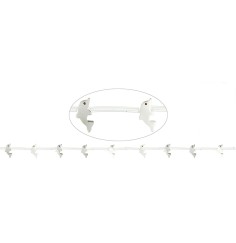 Heilstein & Edelstein-Strang - Delfine, Perlmutt (hell), 07 x 15mm