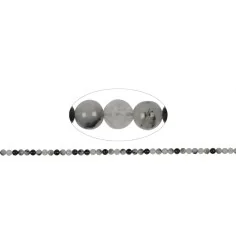 Heilstein & Edelstein-Strang - Kugeln, Turmalinquarz, 04mm