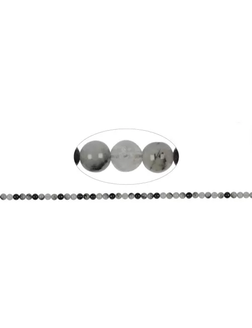 Heilstein & Edelstein-Strang - Kugeln, Turmalinquarz, 04mm