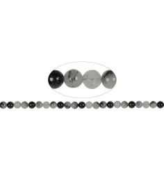 Heilstein & Edelstein-Strang - Kugeln, Turmalinquarz, 08mm