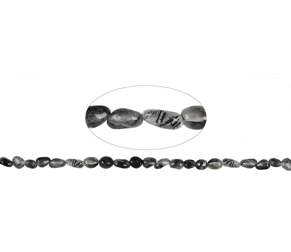 Heilstein & Edelstein-Strang - Nuggets, Turmalinquarz, 07-09mm